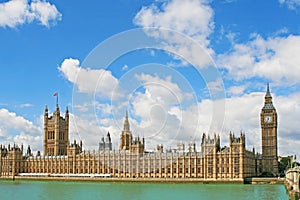 Westminster Palace and The Big Ben in London
