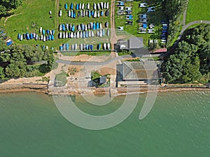 Weston Sailing Club Southampton top down aerial view