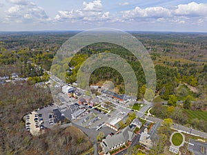 Weston town center aerial view, Massachusetts, USA