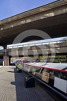 The Westway over the Regents Canal in Paddington, London