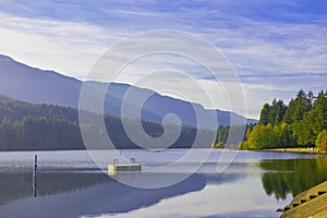 Westwood lake during the fall in Nanaimo, BC, Canada photo