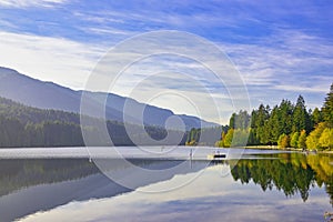 Westwood lake during the fall in Nanaimo, BC, Canada photo