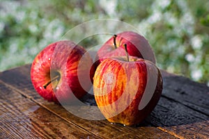 Wet apples
