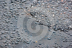 Wet asphalt surface