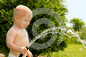 Wet Baby with Hose