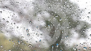 wet background with water raindrops transparency on glass window mirror glass