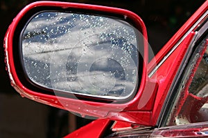 Wet Car Mirror
