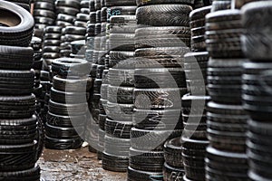 Wet car tyres