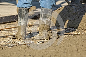 Wet Cement and Rubber Boots