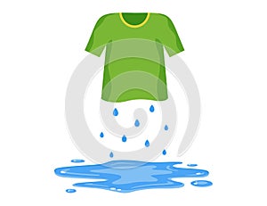 wet clothes. water dripping from a T-shirt.