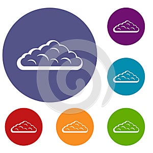 Wet cloud icons set