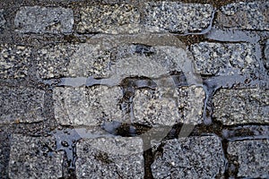 wet cobble floor