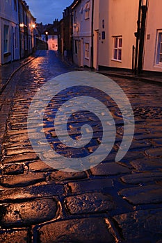 Wet cobbles of Whitby