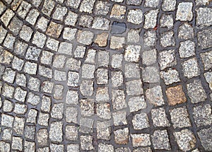 Wet cobblestones