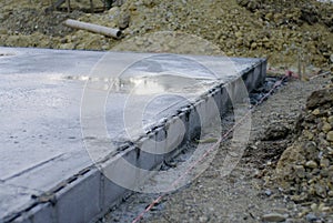 Wet concrete