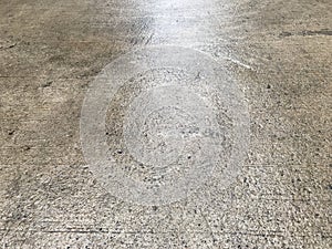 Wet concrete floor