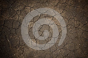 Wet cracked earth or dirt for textured background
