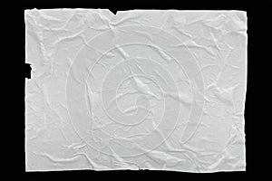 Wet crumpled glued paper background or texture