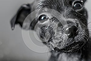 Wet Dog Shaking Off Water. Generative AI