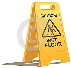 Wet floor caution sign photo