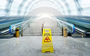 Wet floor caution sign