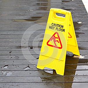 Wet floor caution sign