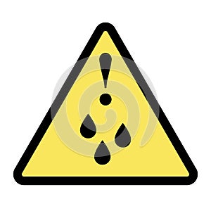 Wet Floor sign, slippery floor icon with falling man in modern rounded style