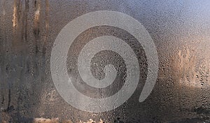 Wet glass condensation. water drops background