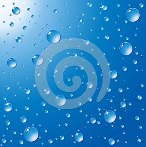 Wet Glass with raindrops. Vector illustration.