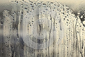 Wet glass water drops background texture pattern