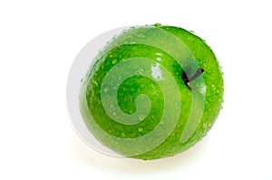 Wet green apple