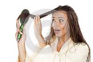 Wet hair combing