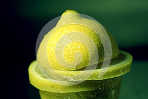 Wet lemon slice