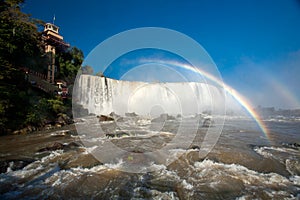 Wet lens - Rainbow in Iguazu falls national park