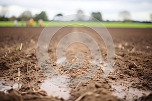 wet loamy soil in an open field photo