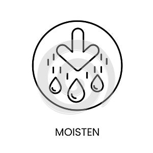 Wet and moisten, vector line icon with editable stroke