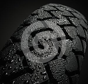 Wet motorcycle tire tread