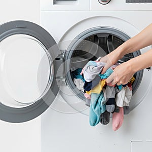 Wet multi-colored things taken out of the washing machine.