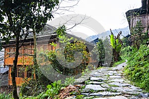 wet patway in hill of Dazhai village