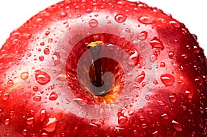 Wet red delicious apple