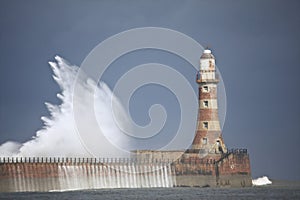 A Wet Roker Lighthouse at Sunderland photo