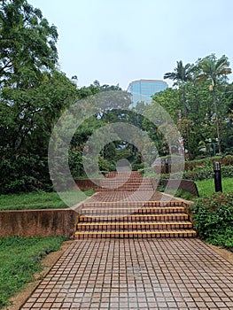 wet stairs to Kowloon park Hong Kong