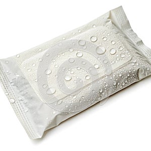 Wet Tissue isolated on white background photo