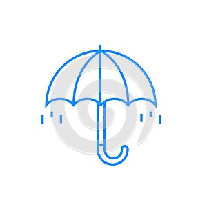 Wet umbrella - modern blue line design style icon