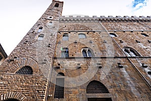Wet wall of Bargello palace after rain photo
