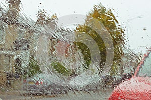 Wet windscreen