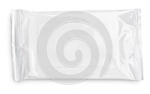 Wet wipes package with flap on white