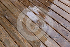 Wet wooden floor planks good as a  background