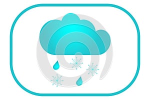 wether icons snow with rain. Vector