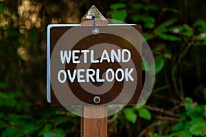 Wetland overlook park sign